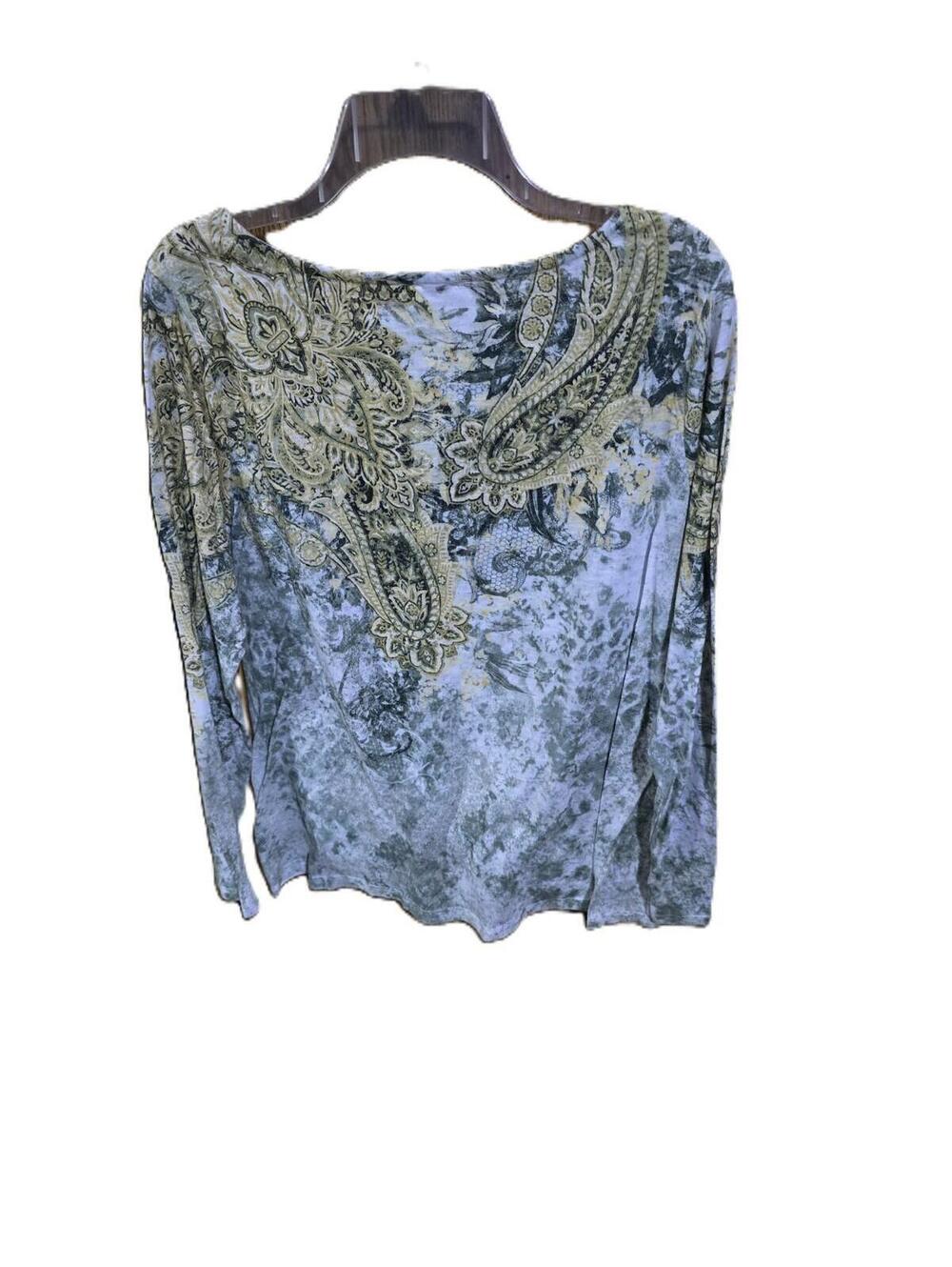 Time & True Green Pullover Top Knotted Front Size XL (16-18) - Picture 3 of 4